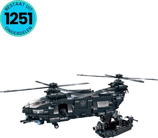 Politiehelikopter Speelgoed Set Geschikt Voor LEGO - Vanaf 6 Jaar - 1251 Bouwstenen - SWAT - Bouwset - STEM Speelgoed - Bouwsets - Bouwspeelgoed - Inclusief Handleiding