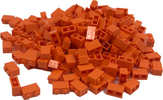 200 Bouwstenen 1x2 | Oranje | Compatibel met Lego Classic | Keuze uit vele kleuren | SmallBricks