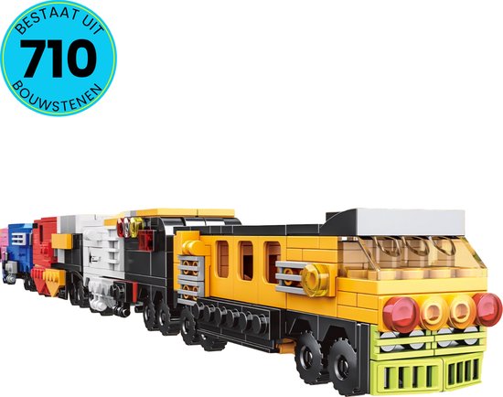 16-in-1 Trein Speelgoed Set Geschikt Voor LEGO - Vanaf 6 Jaar - 710 Bouwstenen - Bouwset - STEM Speelgoed - Bouwsets - Bouwspeelgoed - Inclusief Handleiding