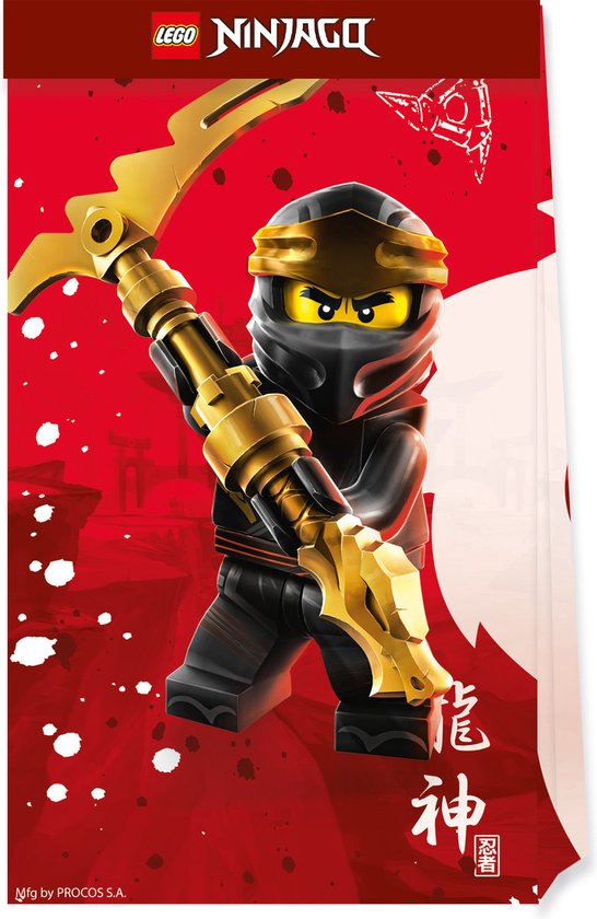 Vegaoo - 4 kleine Lego Ninjago papieren feestzakjes