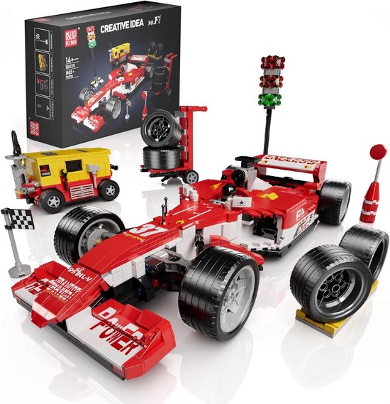 Mould King - Technic Formule 1 auto pitstop | City speed champions modelbouw | Creator classic motor autos's bouwpakket | Compatibel met lego sluban of mega | Technische speelgoed ideas expert volwassenen & kinderen | 1603 bloks