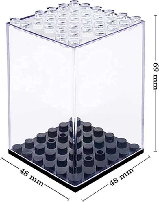 VAEM Display Vitrine Box geschikt voor LEGO Minifigs - Minifigures -Showcase Box -4,8cmx4,8cmx6,9cm kleur Zwart