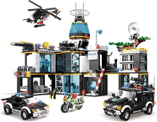 SWAT Anti-Riot Force - SWAT Mobile Command Center Bouwset - Politiebureau bouwpakket - Creatieve Bouwblokken - 3D Puzzel - Compatibel met LEGO Bouwstenen - 1261 Stuks