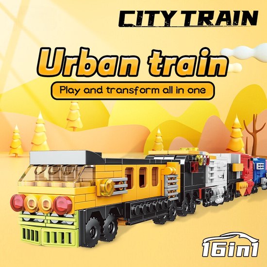 City Train Bouwset - City Trein Bouwset - Urban Train - Bouwpakket - Bouwblokken - City Bouwset - Compatibel met Lego bouwstenen - 710 Stuks