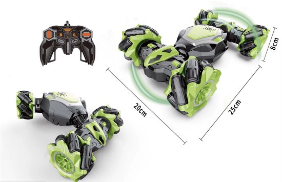 RC Stuntauto met Handbesturing & Afstandsbediening – 4WD Dubbele Vorm | 360° Spins & Offroad | Speelgoedauto voor Jongens & Meisjes