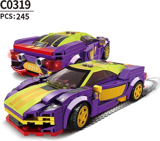 Race Car - Race Auto Bouwset - Technic Model - Creatieve 3D Puzzel - Educatief Speelgoed - Bouwblokken Set - Compatibel met LEGO - Geel - 245 Stuks