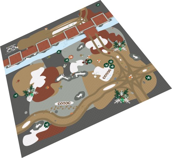 BrickMaps 42333002 - Bricks Wargame - Medieval Winter Castle - Wegplaat speelmat geschikt voor LEGO Lord of the Rings - Formaat gelijk aan 3x3 bouwplaat