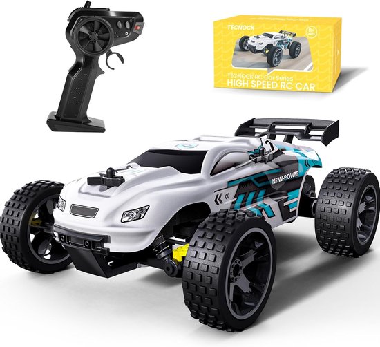 Tecnock RC Auto 1:18 – 20 km/u – 2WD – 2.4GHz – Oplaadbaar – Off-Road Buggy – Wit