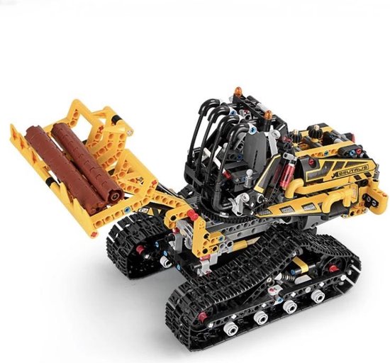 Constructie bulldozer-via APP bestuurbare bulldozer-870 stukjes constructie speelgoed