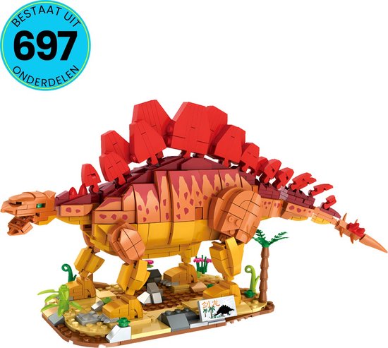 WOMA® Stegosaurus Bouwset - Jurassic World Dinosaurussen Bouwpakket - 3D Puzzle Bouwblokken - Educatief Speelgoed - Speelset - Compatibel met Lego bouwstenen - 697 Stuks