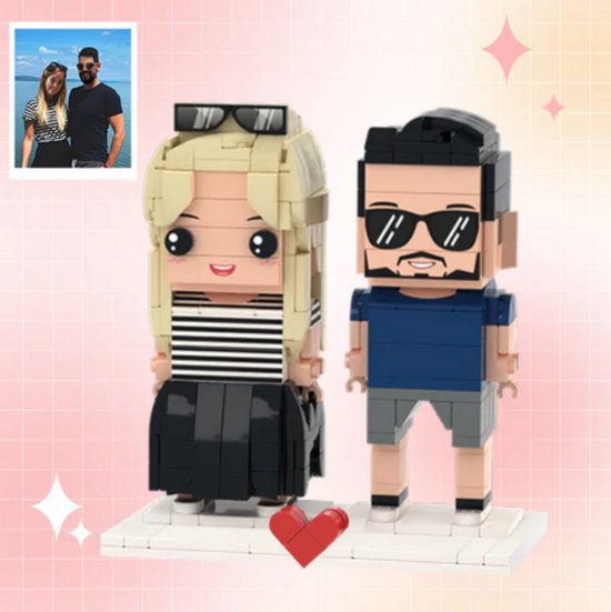 Mini Brick Custom - Gepersonaliseerde BRICK bouwstenen aan de hand van foto - Voor KOPPELS - Cadeau - Cadeau voor haar of hem - Relatie - Love - Liefde - Kerst - Creator - Technic - bouwsets - bouwstenen - volwassenen - bouwen speelgoed - custom lego