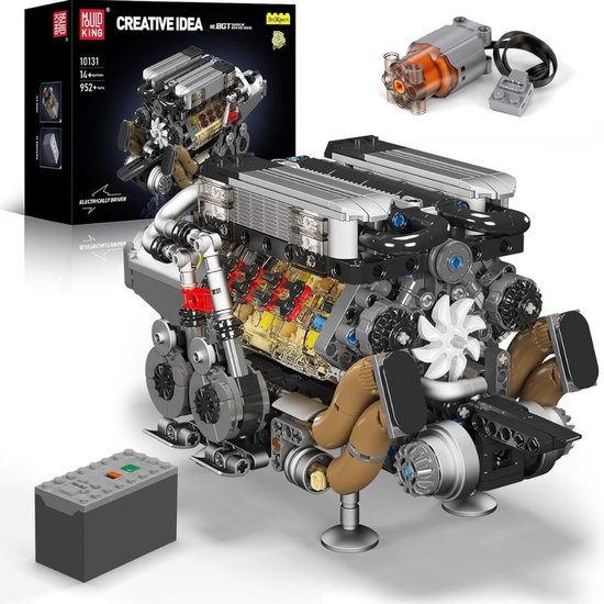 Mould King - 10230 BGT W16 Icons Engine Formule 1 | Educatief motor bouwset | Speed champions modelbouw | Creator classic bouwpakket | Technische F1 speelgoed ideas voor expert volwassenen & kinderen | compatibel met lego sluban of mega | 952 bloks