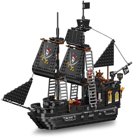 Mould King - 10195 Piratenschip Black Pearl Pirate | Pirates of the Caribbean Adventure | Classic Creator STEM piraten boot speelgoed expert technisch icons bouwpakket voor kinderen en volwassenen | compatibel met lego sluban mega | 932 bloks