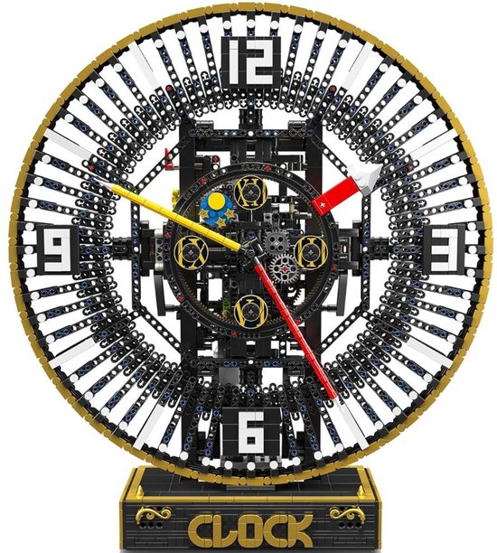 Mould King - Retro Mechanische Klok bouwset | Limited Edition Expert modelbouw | Creator classic art bouwpakket | Technische industrieel wandklok speelgoed ideas voor volwassenen & kinderen | compatibel met lego sluban of mega bloks | 3675 bouwstenen