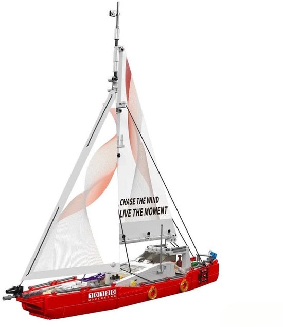 Mould King - Icons Moderne Zeilboot | Classic creator jacht boot | Technic ideas | STEM educatief speelgoed bouwpakket compatibel met lego sluban mega bloks | Racejacht modelbouw voor volwassenen & kinderen | 767 bouwstenen