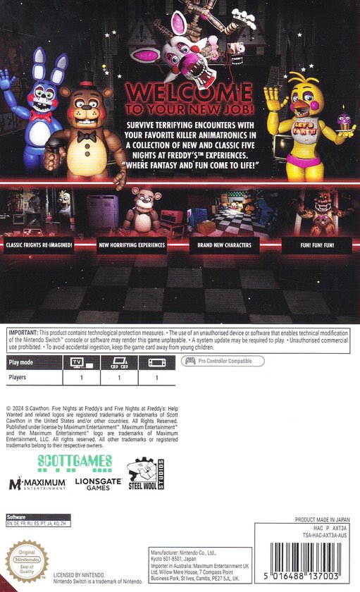Five Nights At Freddys Help Wanted AU Switch