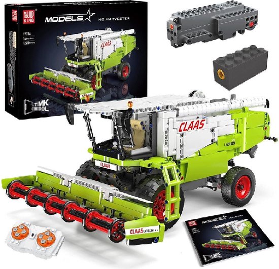 Mould king 17014 - Claas - Combine - Maaidorser - Bestuurbaar - 1265 onderdelen - lego compatibel