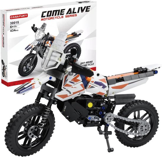 Casafuny Motorfiets Lego Technic Compatibel, 434 Stuks, Wit