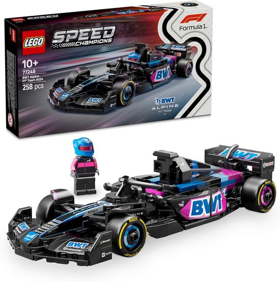 LEGO Speed Champions BWT Alpine F1 Team A524 racewagen Auto Speelgoed voor 10 jaar en Ouder met Formule 1 Coureur Minifiguur, Cadeau voor Jongens, Meisjes en Volwassen Fans van Motorsport