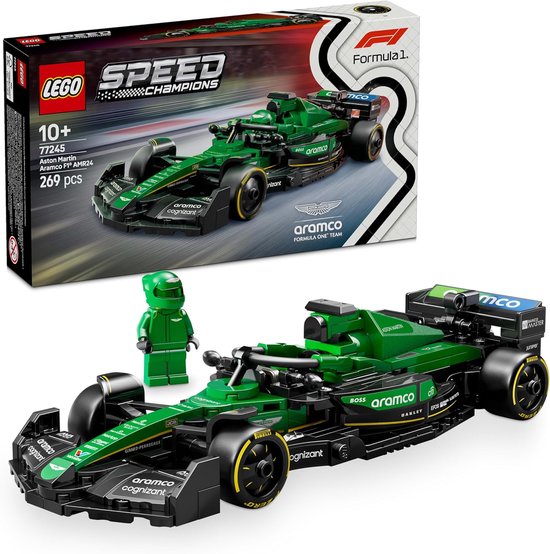 LEGO Speed Champions Aston Martin Aramco F1 AMR24 racewagen Auto Speelgoed voor 10 jaar en Ouder met Formule 1 Coureur Minifiguur, Cadeau voor Jongens, Meisjes en Volwassen Fans van Motorsport