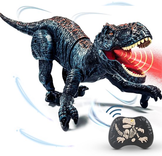Logivision D5 Bestuurbare Dino - Dinosaurus Speelgoed - RC Auto - Afstandsbestuurbare Dino - Jurassic World - Speelgoed 3 Jaar - Speelgoed 4 Jaar - Speelgoed 5 Jaar - Kinderspeelgoed - T-Rex