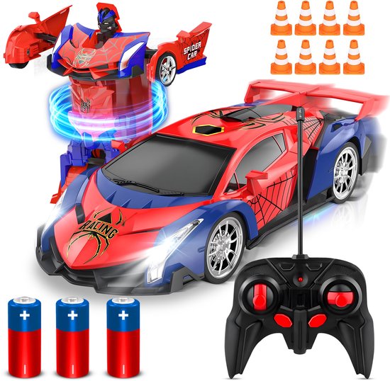 Logivision R20 Bestuurbare RC Auto - Afstandsbestuurbaar Auto - Spiderman Auto - Bestuurbare Race Auto - Jongens en Meisjes - Radiografisch Race Speelgoed - Inclusief 3 Accu's
