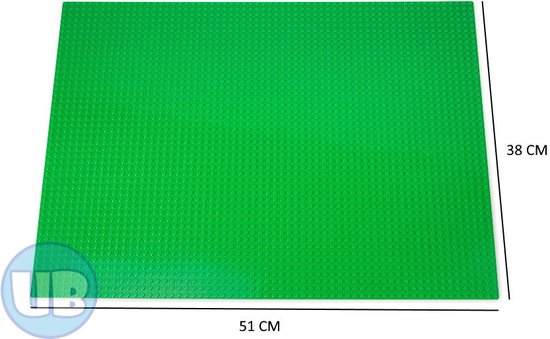 Uniblocks Classic XL bouwplaat Groen - 51 x 38 cm | City | combineer met Lego bouwplaten | grondplaten 48x64 noppen | city | wegplaat | stad | keuze uit 7 kleuren