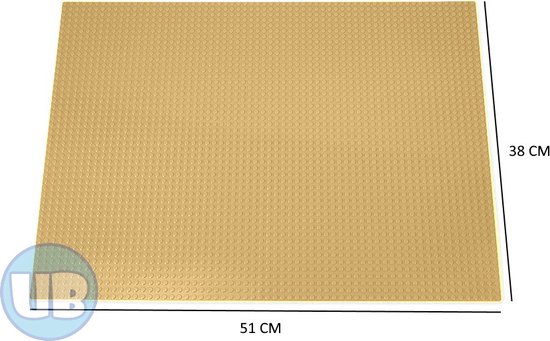 Uniblocks Classic XL bouwplaat Zand - 51 x 38 cm | City | combineer met Lego bouwplaten | grondplaten 48x64 noppen | city | wegplaat | stad | keuze uit 7 kleuren