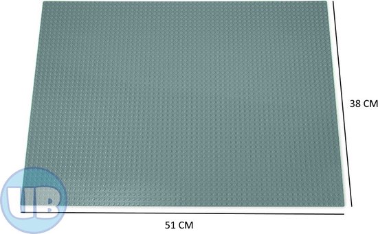 Uniblocks Classic XL bouwplaat Grijs - 51 x 38 cm | City | combineer met Lego bouwplaten | grondplaten 48x64 noppen | city | wegplaat | stad | keuze uit 7 kleuren