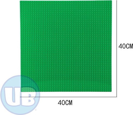 Uniblocks Classic grote bouwplaat Groen - 40 x 40 cm | grondplaten 50 x 50 noppen | city | wegplaat | stad | keuze uit 7 kleuren | Geschikt voor Lego bouwplaten