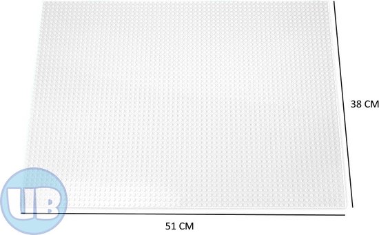 Uniblocks Classic XL bouwplaat Wit - 51 x 38 cm | City | combineer met Lego bouwplaten | grondplaten 48x64 noppen | city | wegplaat | stad | keuze uit 7 kleuren