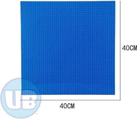 Uniblocks Classic grote bouwplaat Blauw - 40 x 40 cm | grondplaten 50 x 50 noppen | city | wegplaat | stad | keuze uit 7 kleuren | Geschikt voor Lego bouwplaten