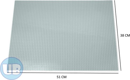 Uniblocks Classic XL bouwplaat lichtgrijs - 51 x 38 cm | City | combineer met Lego bouwplaten | grondplaten 48x64 noppen | city | wegplaat | stad | keuze uit 7 kleuren