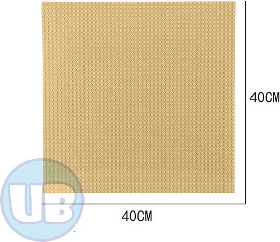 Uniblocks Classic grote bouwplaat Zand - 40 x 40 cm | grondplaten 50 x 50 noppen | city | wegplaat | stad | keuze uit 7 kleuren | Geschikt voor Lego bouwplaten