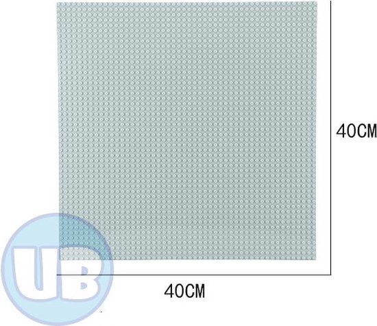 Uniblocks Classic grote bouwplaat lichtgrijs - 40 x 40 cm | grondplaten 50 x 50 noppen | city | wegplaat | stad | keuze uit 7 kleuren | Geschikt voor Lego bouwplaten