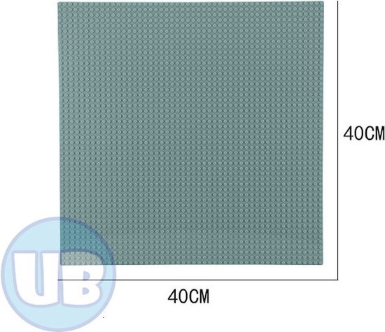 Uniblocks Classic grote bouwplaat Grijs - 40 x 40 cm | grondplaten 50 x 50 noppen | city | wegplaat | stad | keuze uit 7 kleuren | combineer met Lego bouwplaten