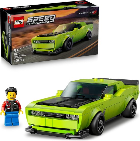 LEGO Speed Champions Dodge Challenger SRT Hellcat Sports Car – Toy Car Construction Kit for Children with Driver Minifigure – Gift for Boys and Girls from 9 Years
