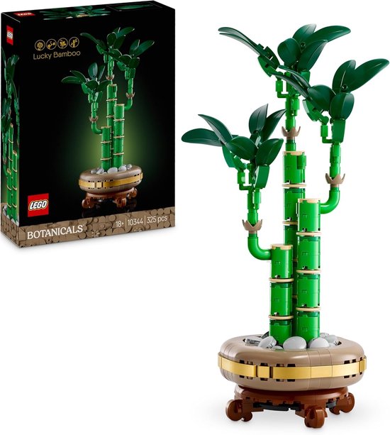 LEGO Botanicals Bamboo Artificial Plant Decoration for Home and Office, Artificial Plant with Pot for Building, Adult Building Kit from Botanicals Collection, Gift for Woman or Man