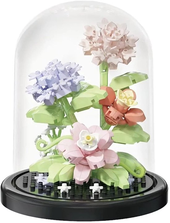 Kraftverdia® - Bloemenboeket in Stolp - Botanical Flowers Collection - Botanical Bloemen - Niet Geschikt voor Lego Mould King - Kunstbloemen Modelbouw Bloemenpracht - Volwassenen & Kinderen - 302 Bloks Cadeau voor Haar