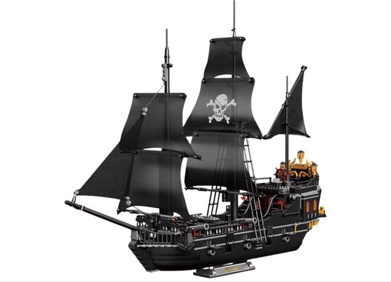 Selevie Piratenschip Bouwset - Bouwset Pirate Boat - Black Pearl Pirate | Pirates of the Caribbean Adventure | Classic Creator STEM | 1424 bloks - Lego look a like - Schip bouwset