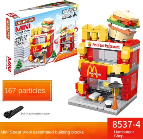 MaDonald Huis Bouwstenen Mini City Store Street View ´MaDonald´ Kinderspeelgoed voor Jongens En Meisjes Leuk Geschenk Compatibel Met Lego (Building Blocks)