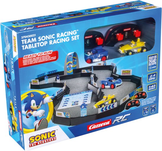 Carrera RC voertuig - RC Auto Mini - Team Sonic Racing - R Set - Sonic vs. Tails - Schaal 1:43 RC Model Kant en Klaar - Carrera