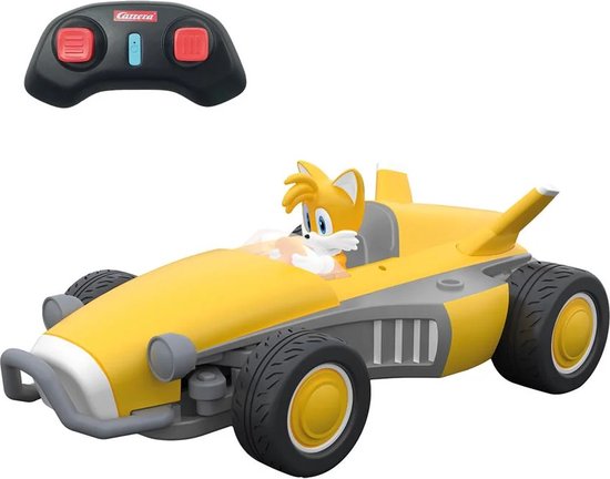 Carrera RC voertuig - RC Auto Mini - Team Sonic Racing - Tails - Schaal 1:43 - 7,5cm RC Model Kant en Klaar - Carrera
