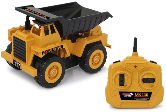 Jamara RC voertuig - 410151 RC Kieper Vrachtwagen MK136 - 19cm - Geel - 2,4GHz RC Model Kant en Klaar - 1:36 - Incl afstandsbediening