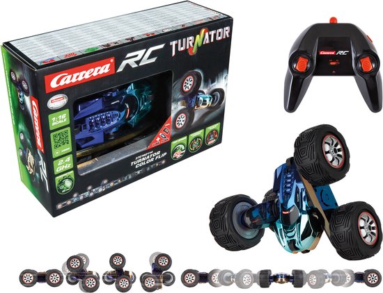 Carrera RC voertuig - RC Turnator Color Flip - Blauw/Groen - 2,4GHz RC Model Kant en Klaar - 1:16