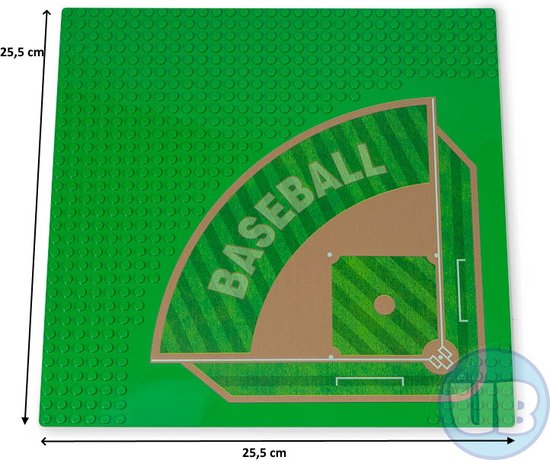 Uniblocks City wegenplaat Baseballveld - Honkbalveld - 25,5 x 25,5 cm | Bouwplaat 32x32 noppen |wegen | stad | city | combineer met Lego bouwplaten | Geschikt voor LEGO bouwplaten bouwplaat wegplaat