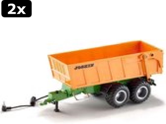 2x SIKU 6780 Control Tandemas-aanhangwagen