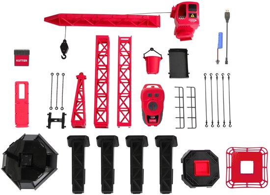 Jamara RC voertuig - 406321 RC Torenkraan XL 99 -Kutter- - 99cm hoog - Rood - Infrarood RC Model Kant en Klaar - Jamara -