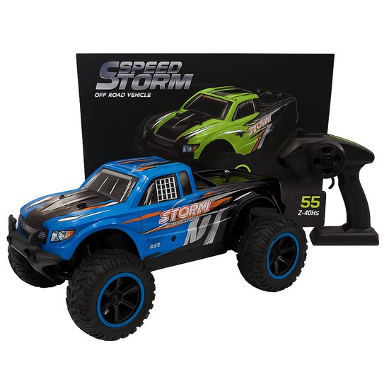 "Speed Storm RC Auto 1:10 4WD - 2.4GHz Offroad Monster Truck 55 km/u - Elektrische Afstandsbediening Auto voor Volwassenen & Kinderen 14+ - High Speed Off-Road Racewagen"