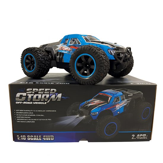 "Speed Storm RC Auto 1:10 4WD - 2.4GHz Offroad Monster Truck 55 km/u - Elektrische Afstandsbediening Auto voor Volwassenen & Kinderen 14+ - High Speed Off-Road Racewagen"